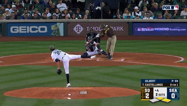 Padres' Nick Castellanos hits three-run home run, extending lead vs. Mariners