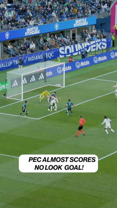 Gabriel Pec almost gave the LA Galaxy the 2-0 lead with this no look attempt
