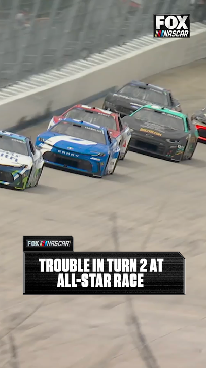 Trouble in Turn 2 for Chastain, Wallace and Keselowski 👀