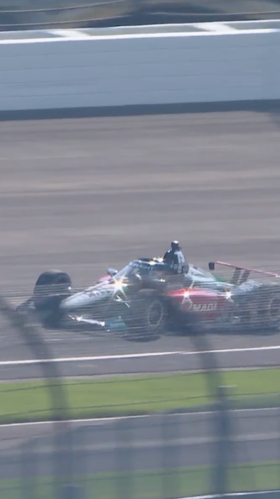 Takuma Sato brings out the yellow after brushing the wall in Indy 500 practice 😬