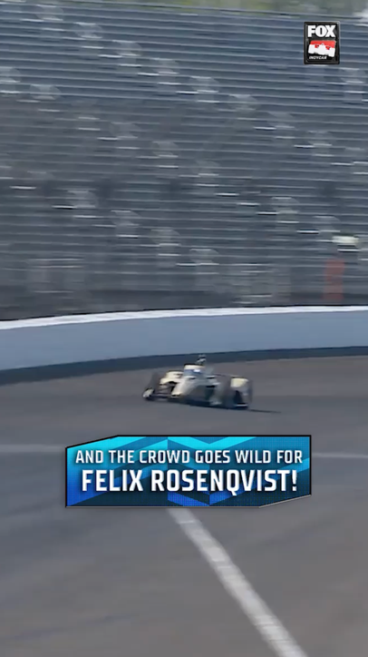 Felix Rosenqvist goes to the top with a 232.065 mph four-lap average run and the crowd loves it!