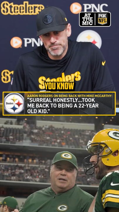 A lot of pinch me moments for Aaron Rodgers since being reunited with Mike McCarthy in Pittsburgh 🥹