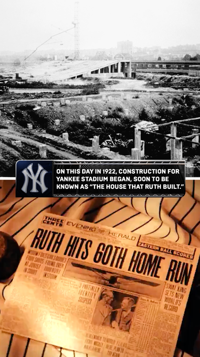 104 years ago today, the Yankees began construction on Yankee Stadium in the Bronx 🏟️