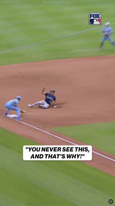 Cole Young was thrown out at third base 👀