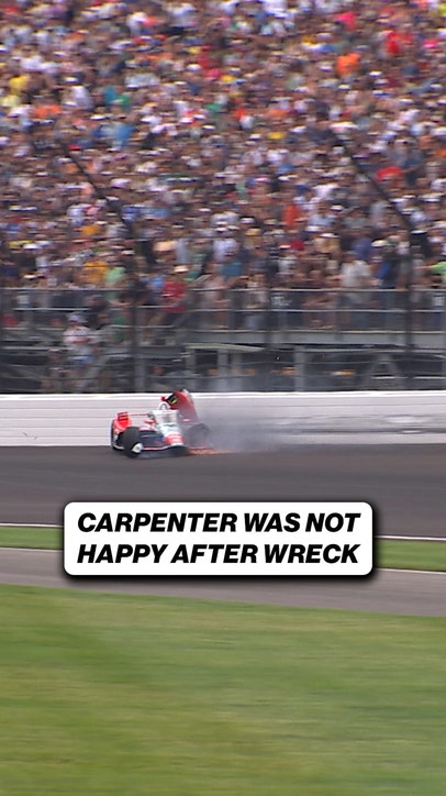 Ed Carpenter into the wall and he's NOT happy 😠