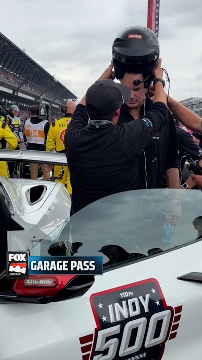 BTS with the National Champ getting into the pace car! 