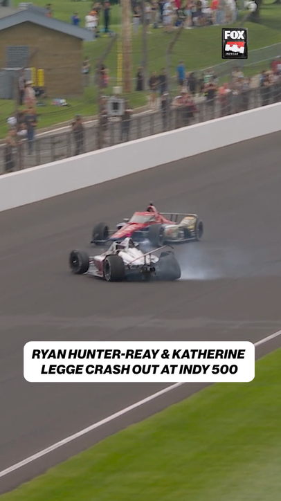 FIRST CRASH AT INDY 500! Ryan Hunter-Reay spins out into Katherine Legge 😲