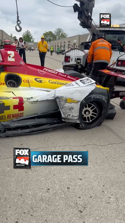 A closer look at the damage to Josef Newgarden's machine