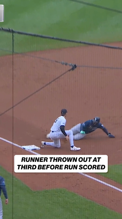 Cody Bellinger threw out Junior Caminero at third base before the run scored!