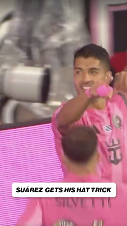 Luis Suárez completes his hat trick and gives Inter Miami the lead 🫨