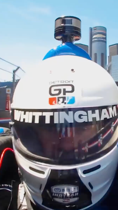 Go Blue! Michigan Head Coach Kyle Whittingham is going FAST before the Detroit Grand Prix