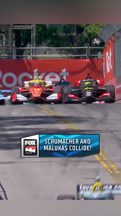 Mick Schumacher and David Malukas collide late on the Streets of Detroit!