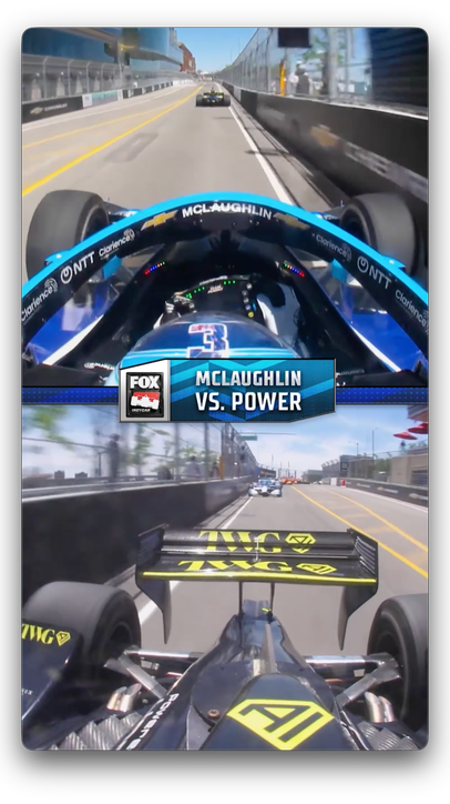 An on-board look at Scott McLaughlin vs. Will Power at Detroit.