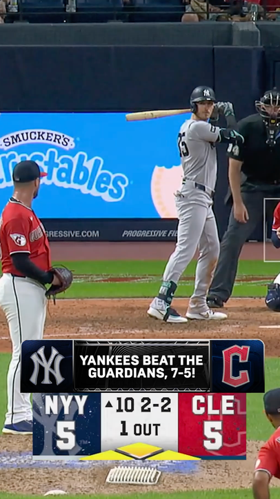 Yankees win!!  New York gets it done in extras vs Cleveland! 💪