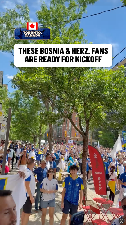 These fans are setting the tone early ahead of today's match 🇧🇦