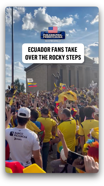 La Tri has made its way to a classic landmark in Philly 🇪🇨  (via X/FWC26PHILLY)
