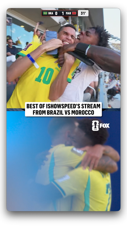 @ishowspeed had himself a day at the Brazil vs Morocco match