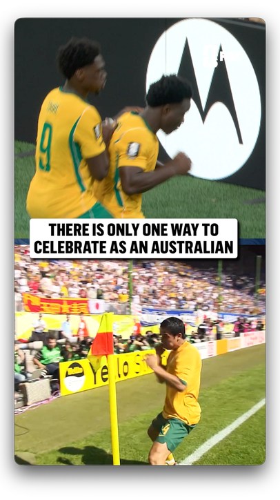 @JacquiOatley has seen this Australian celebration before 🇦🇺  Nestory Irankunda hits Tim Cahill's trademark celebration