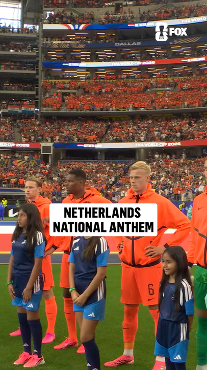 The Dutch national anthem plays ahead of Netherlands’ first match at the 2026 FIFA World Cup