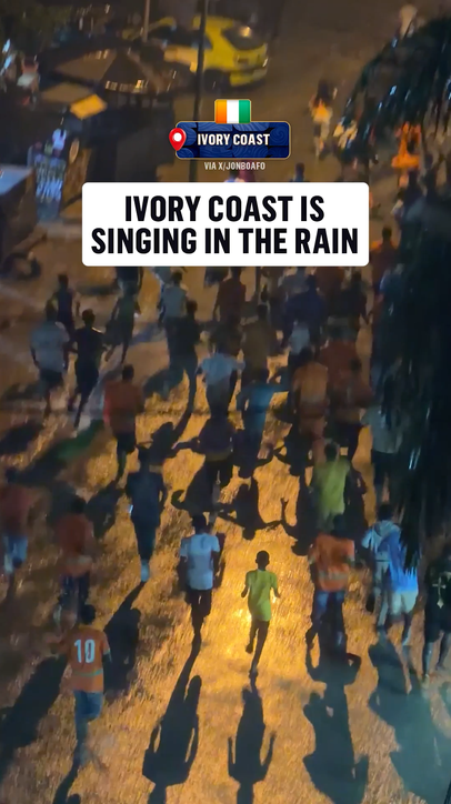 Weather is not going to stop Les Éléphants from celebrating today's massive win 🇨🇮 (via X/JonBoafo)