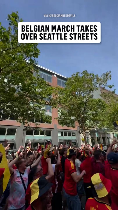 Belgium fans know how to make an entrance