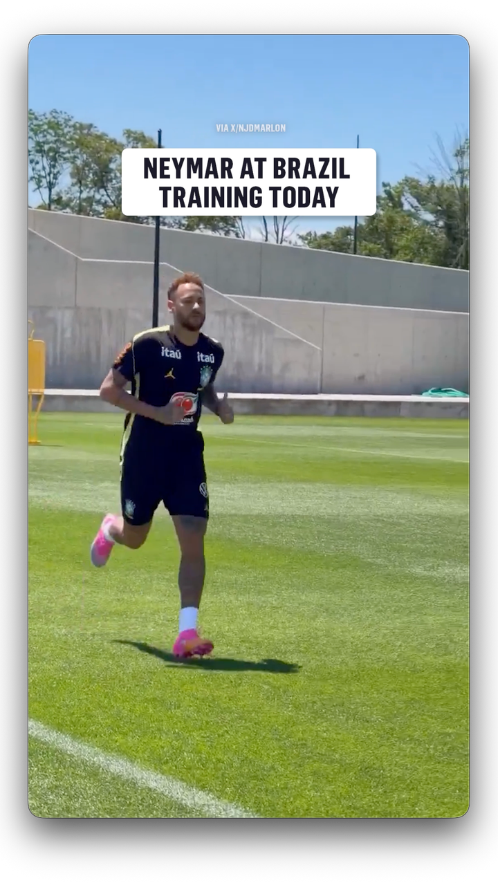 Neymar is getting in touches at Brazil's training 🇧🇷 (via X