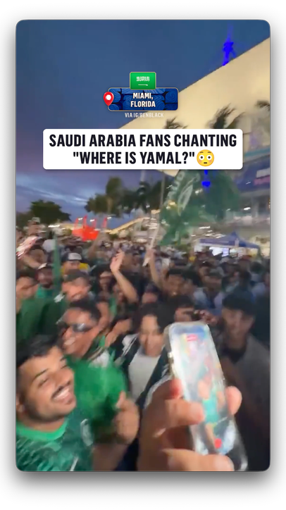 Saudi Arabia chants ahead of meeting Spain in the Group Stage 👀 (via IG/benblack)