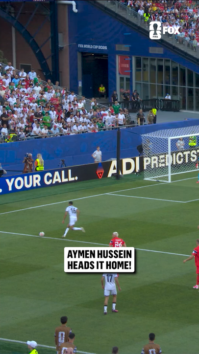 Aymen Hussein rises up over three Norwegian defenders to score a beauty for Iraq 🇮🇶