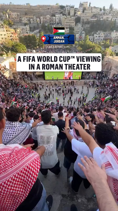 This is how Jordan fans watched their first ever FIFA World Cup match 🇯🇴
