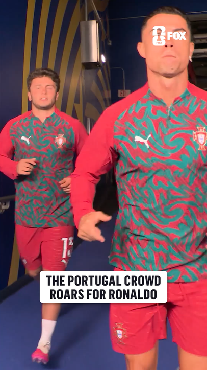 The stadium goes wild as Ronaldo takes on the pitch for Portugal 🇵🇹