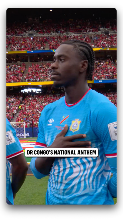 DR Congo's national anthem is heard for the first time in the 2026 FIFA World Cup