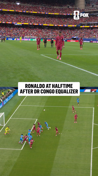 Ronaldo and Portugal are tied with DR Congo 1-1 at the half
