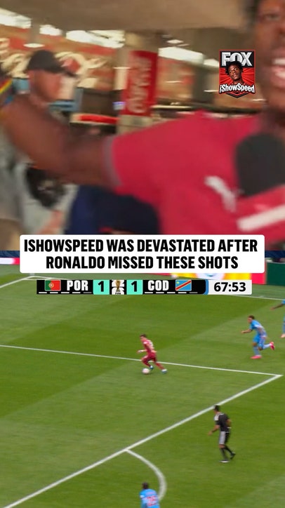 Ronaldo with two golden chances and IShowSpeed couldn't believe he didn't score 