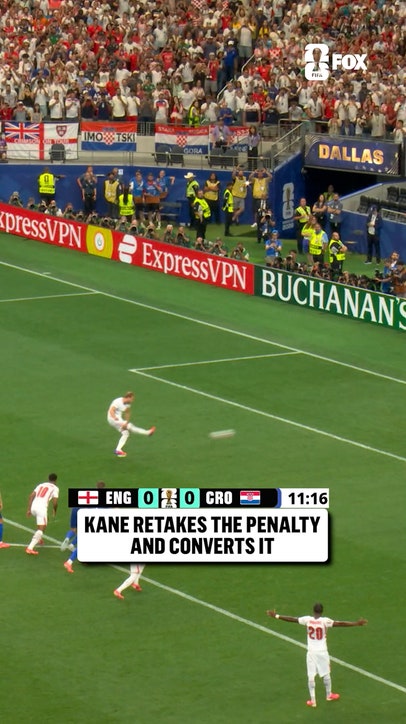 Harry Kane retakes the penalty after the Croatian goalkeeper came off the line early, and converts it the second time 🏴󠁧󠁢󠁥󠁮󠁧󠁿