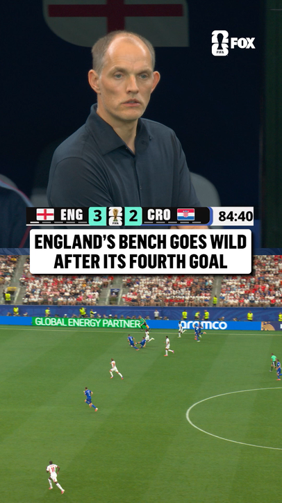 England's bench reaction to the FOURTH goal of their FIFA World Cup opener