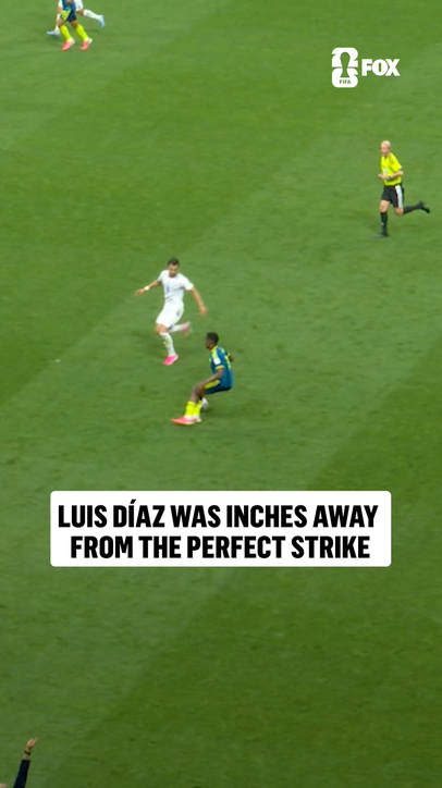 Luis Díaz was this close to a perfect low-driven strike 🤏🇨🇴