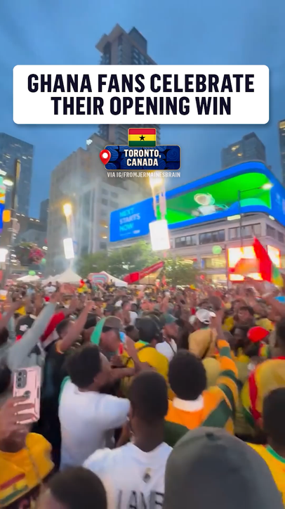 Ghana fans have taken the party to the streets of Toronto