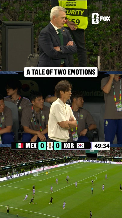 The coaches couldn't believe this mistake by Seung-Gyu Kim that led to Mexico's goal