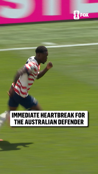Australian Cameron Burgess' reaction after scoring an own goal against the @USMNT