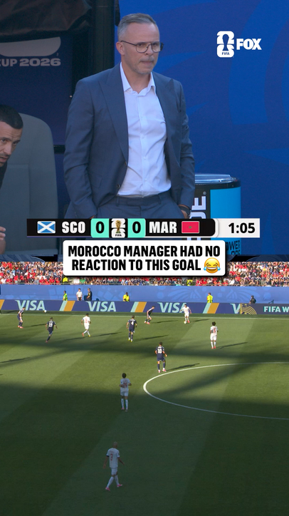 Morocco manager Mohamed Ouahbi maintains his composure after his team's opening goal vs Scotland