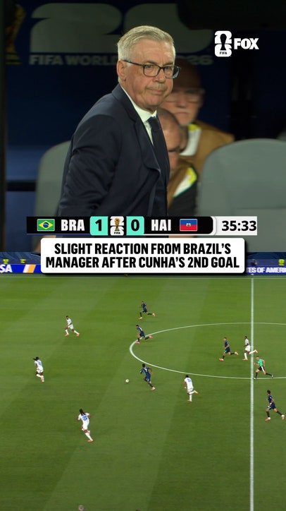 Carlo Ancelotti's reaction to Brazil taking a 2-0 lead over Haiti