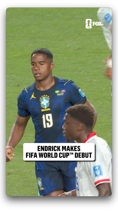 The 19-year-old Endrick subs on for Brazil to make his FIFA World Cup debut 🇧🇷