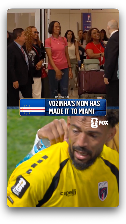 After missing her son's historic performance against Spain, Cape Verde goalkeeper Vozinha's mom has made it to Miami to watch him play against Uruguay  (via @reuters)