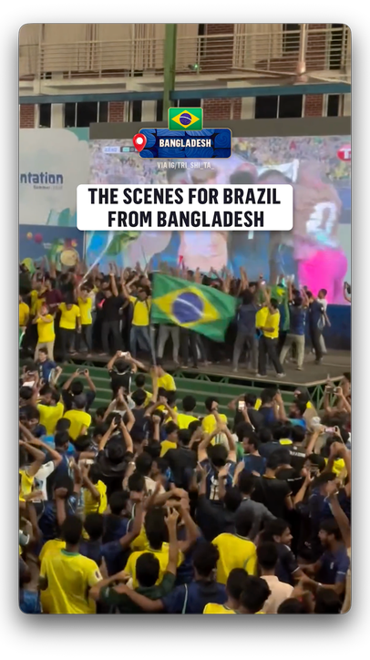 Bangladesh went WILD for Brazil's first goal 😳  (via IG/tri_shi_ta_)