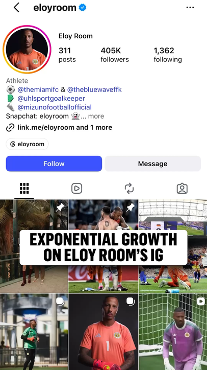 Live look at 37-year-old Curaçao goalkeeper @EloyRoom's Instagram followers after his historic 15 save performance.