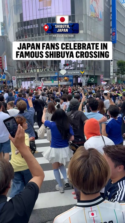 Japan fans have taken to the streets to celebrate their dominant FIFA World Cup win 🇯🇵