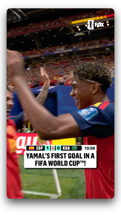 LAMINE YAMAL MAKES HISTORY WITH HIS FIRST-EVER FIFA WORLD CUP GOAL! 🇪🇸