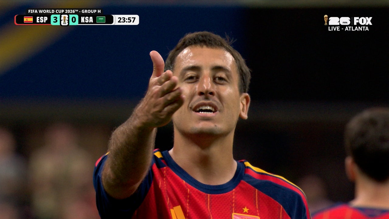 Spain's Mikel Oyarzabal nets his second goal of first half vs Saudi Arabia | 2026 FIFA World Cup™