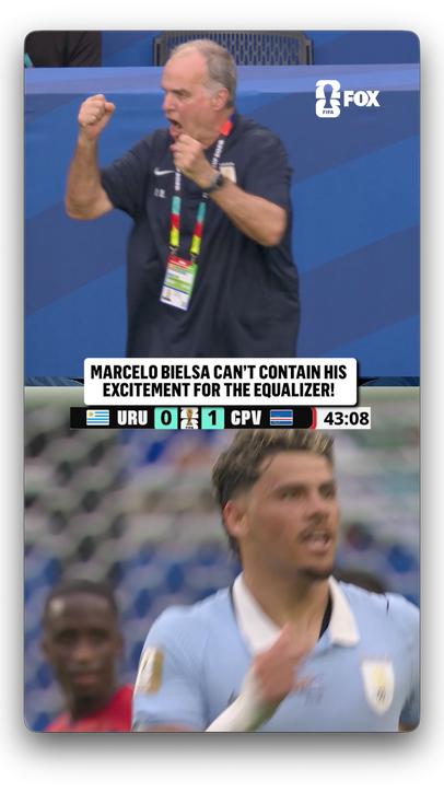He was pumped for Uruguay's first goal 🇺🇾