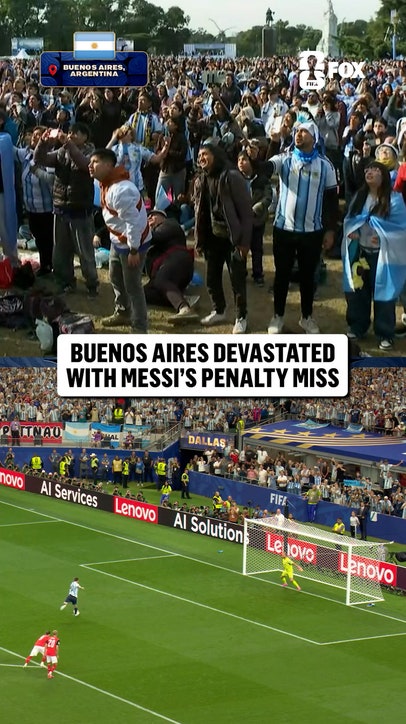 These fans in Buenos Aires were STUNNED after Messi's miss 🇦🇷